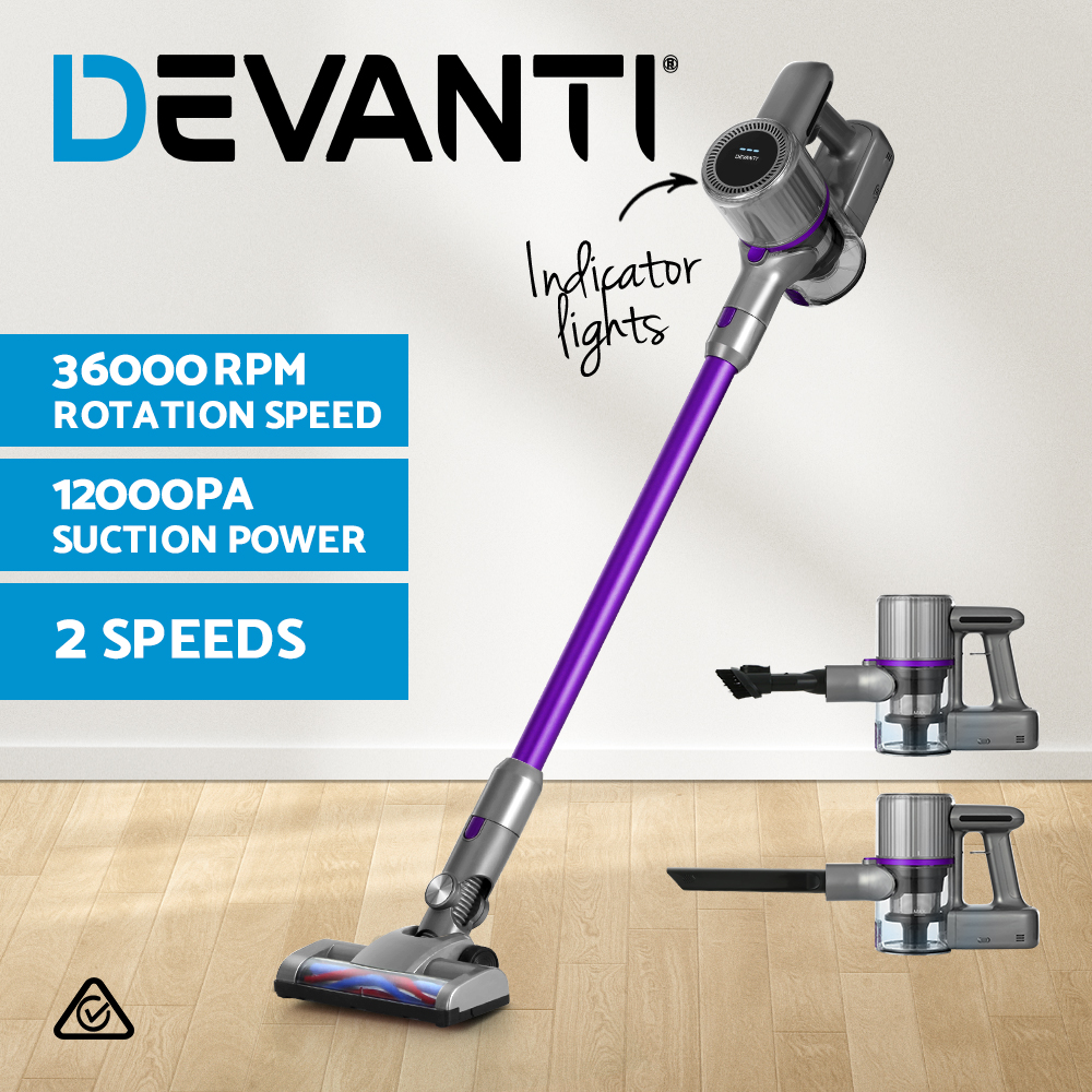 Devanti Handheld Vacuum Cleaner Stick Cordless Bagless Handstick Recharge Vac - Picture 12 of 15
