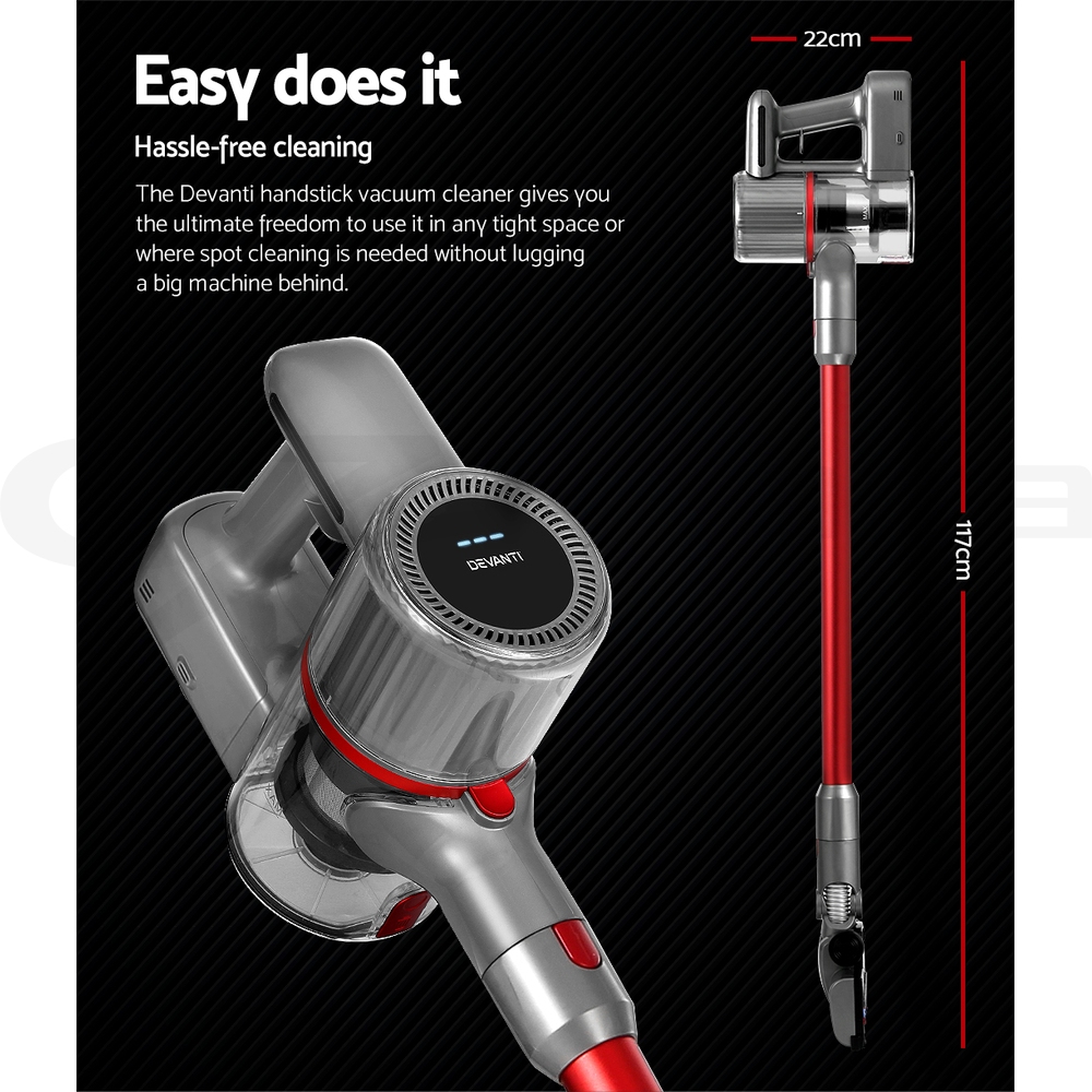 Devanti Handheld Vacuum Cleaner Stick Cordless Bagless Handstick Recharge Vac - Picture 15 of 15