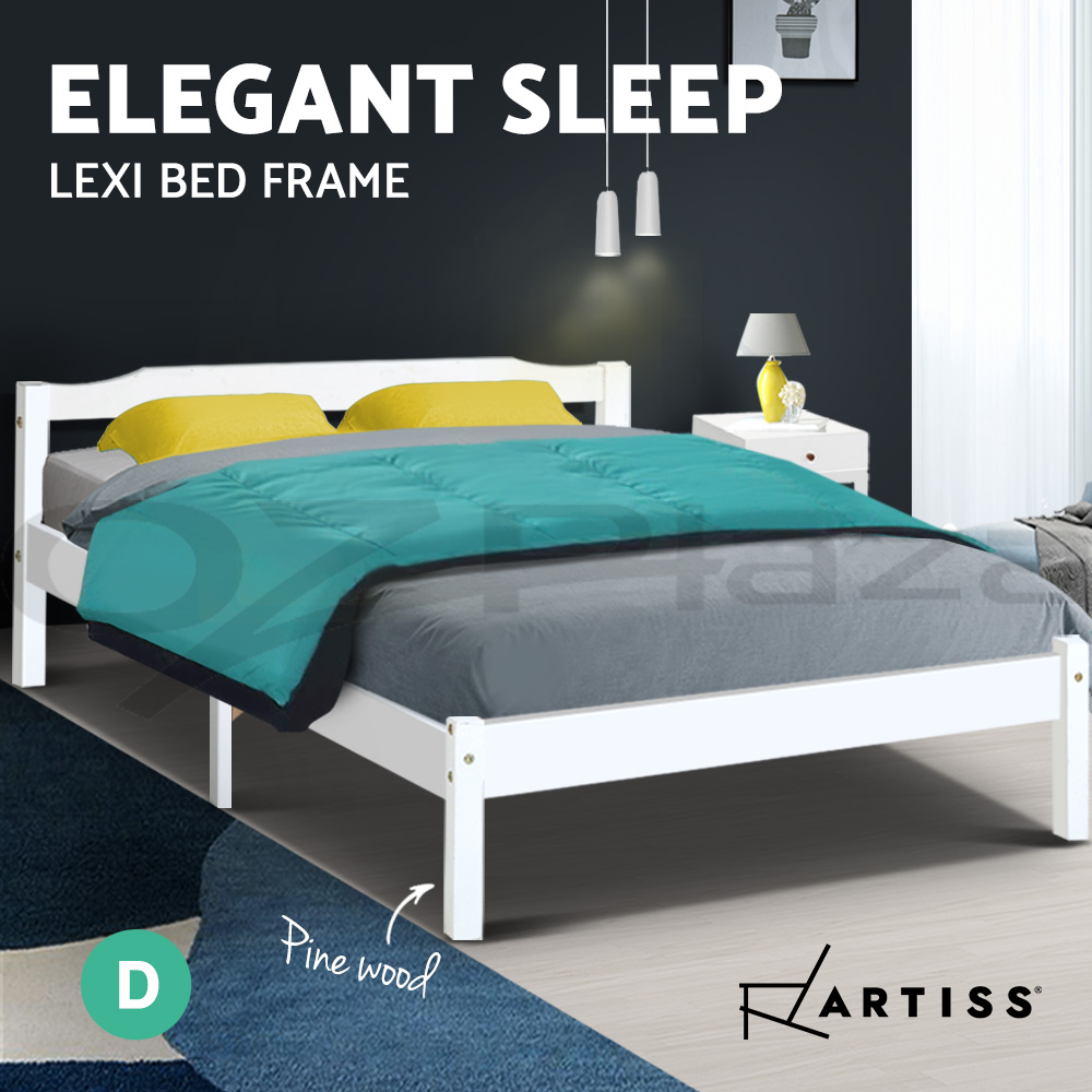 Artiss Bed Frame Double Single King Single Size Wooden Timber Mattress Base - Picture 14 of 21