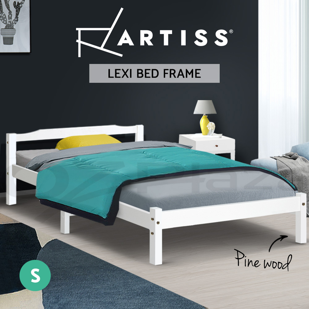 Artiss Bed Frame Double Single King Single Size Wooden Timber Mattress Base - Picture 20 of 21