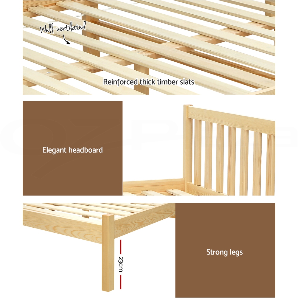 Artiss Bed Frame Wooden Queen Double King Single Full Size Timber Base SOFIE - Picture 37 of 62