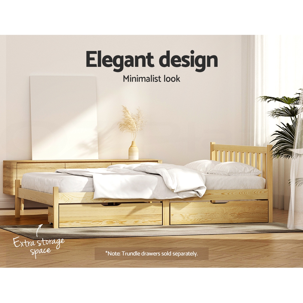 Artiss Bed Frame Wooden Queen Double King Single Full Size Timber Base SOFIE - Picture 38 of 62