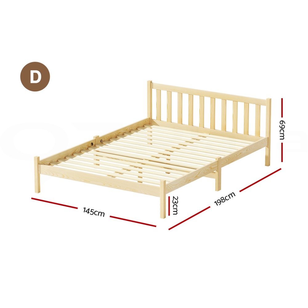 Artiss Bed Frame Wooden Queen Double King Single Full Size Timber Base SOFIE - Picture 42 of 62