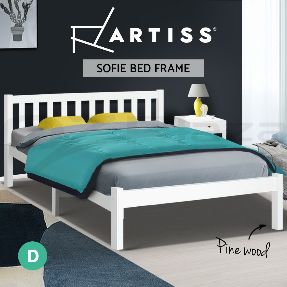 Artiss Bed Frame Wooden Queen Double King Single Full Size Timber Base SOFIE - Picture 23 of 62