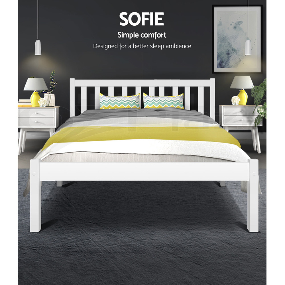 Artiss Bed Frame Wooden Queen Double King Single Full Size Timber Base SOFIE - Picture 24 of 62