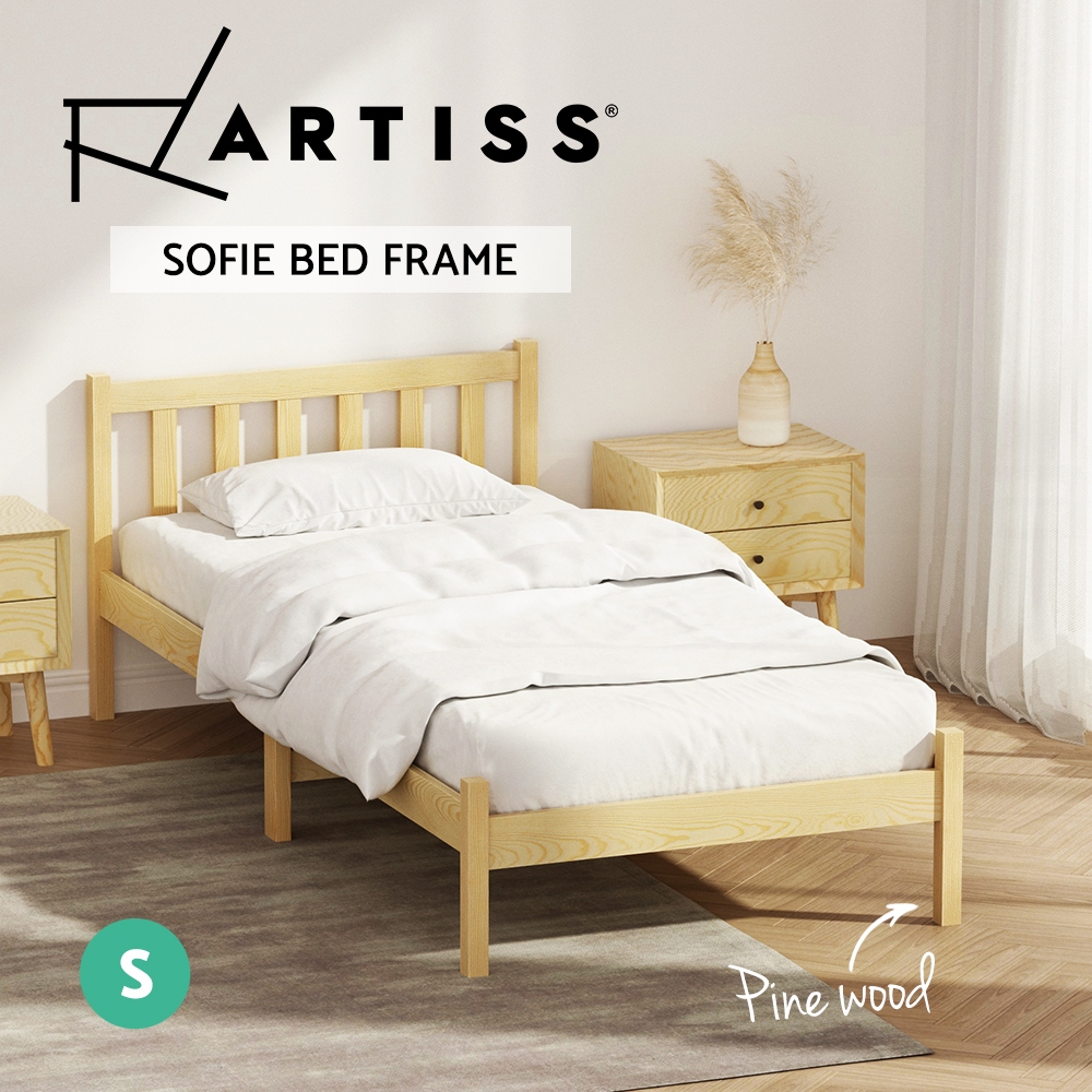 Artiss Bed Frame Wooden Queen Double King Single Full Size Timber Base SOFIE - Picture 52 of 62