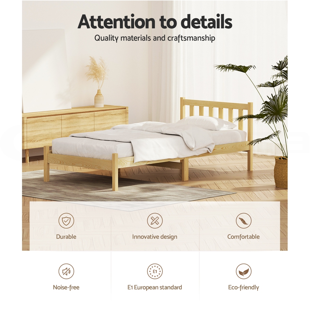 Artiss Bed Frame Wooden Queen Double King Single Full Size Timber Base SOFIE - Picture 54 of 62