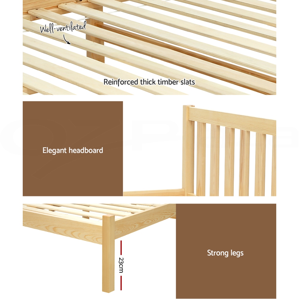 Artiss Bed Frame Wooden Queen Double King Single Full Size Timber Base SOFIE - Picture 56 of 62