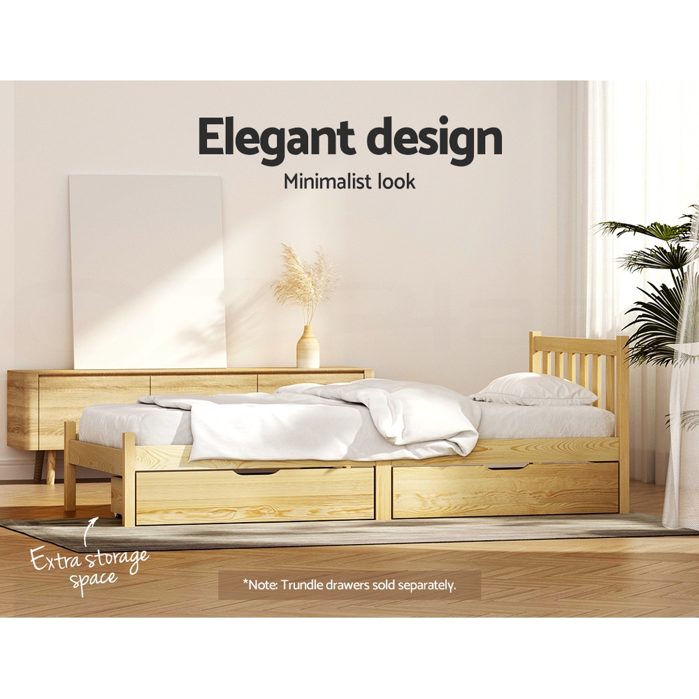 Artiss Bed Frame Wooden Queen Double King Single Full Size Timber Base SOFIE - Picture 57 of 62