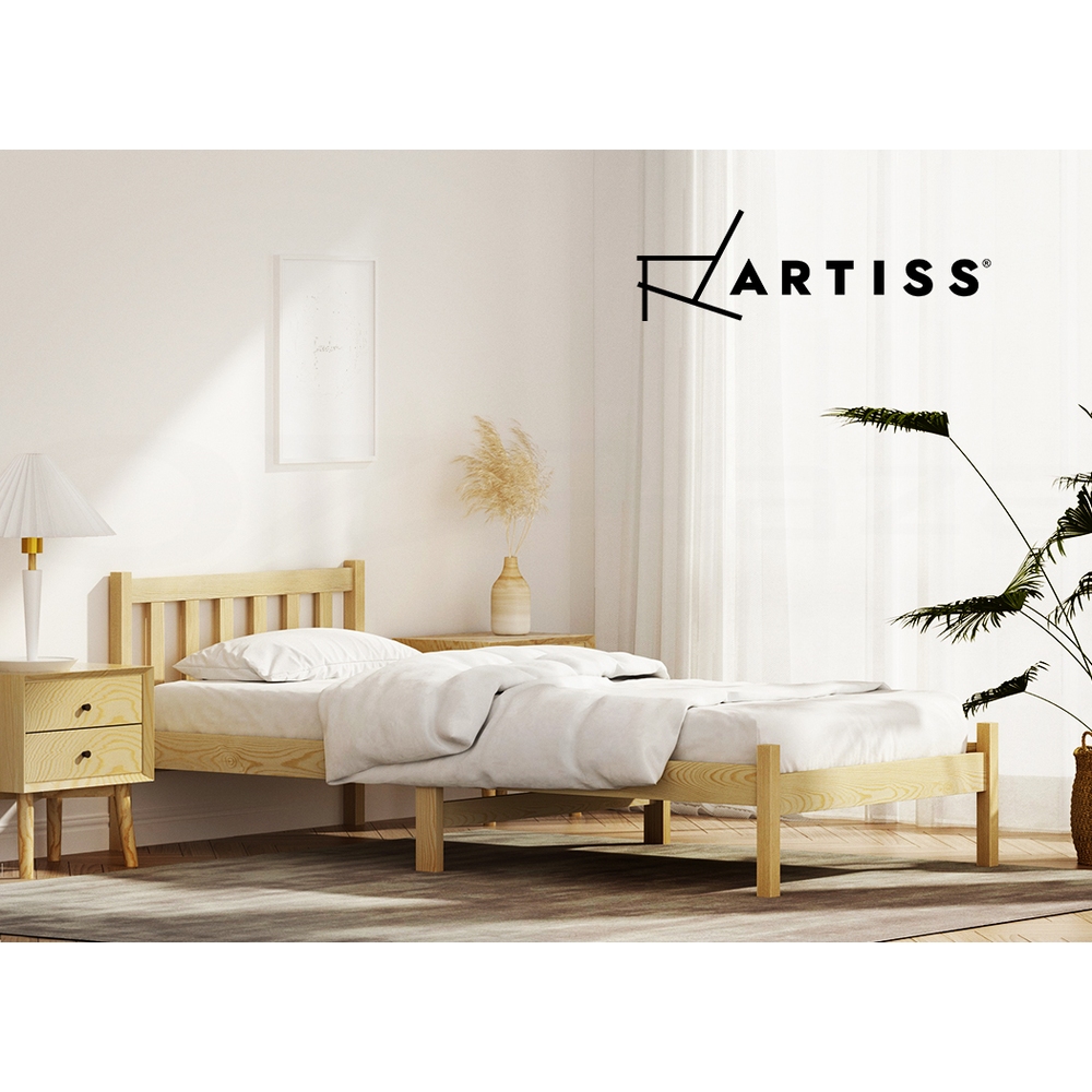 Artiss Bed Frame Wooden Queen Double King Single Full Size Timber Base SOFIE - Picture 62 of 62