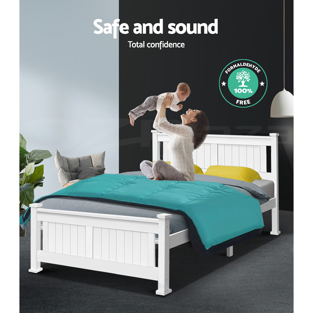 Artiss Bed Frame Queen Double King Single Size Wooden Timber Mattress Base - Picture 31 of 66