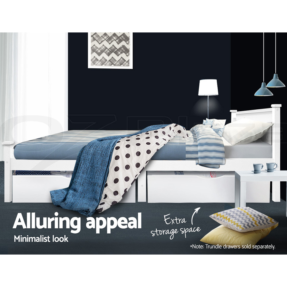 Artiss Bed Frame Queen Double King Single Size Wooden Timber Mattress Base - Picture 40 of 66