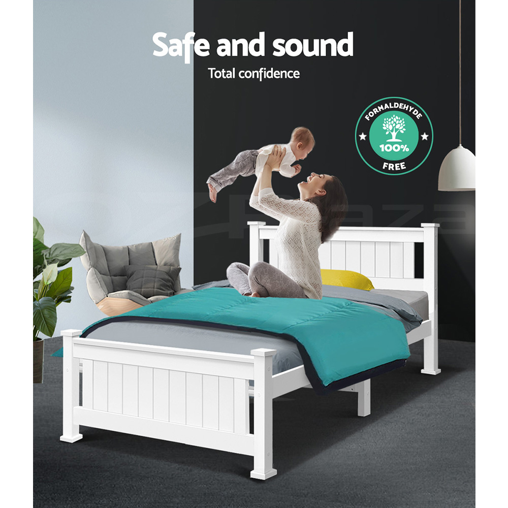 Artiss Bed Frame Queen Double King Single Size Wooden Timber Mattress Base - Picture 42 of 66