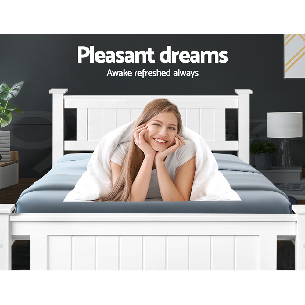 Artiss Bed Frame Queen Double King Single Size Wooden Timber Mattress Base - Picture 43 of 66