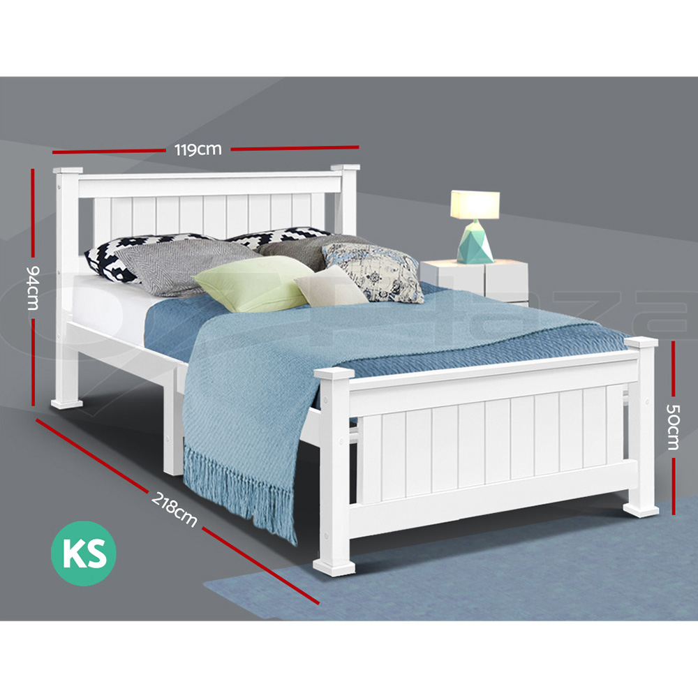 Artiss Bed Frame Queen Double King Single Size Wooden Timber Mattress Base - Picture 44 of 66