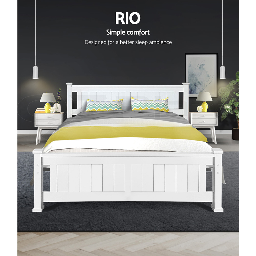 Artiss Bed Frame Queen Double King Single Size Wooden Timber Mattress Base - Picture 46 of 66