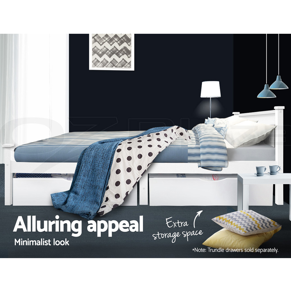 Artiss Bed Frame Queen Double King Single Size Wooden Timber Mattress Base - Picture 51 of 66