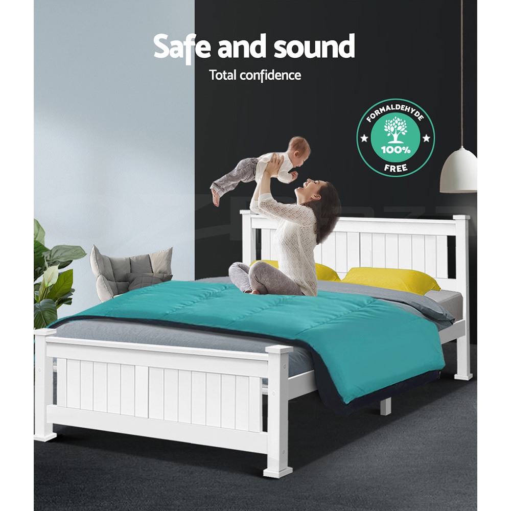 Artiss Bed Frame Queen Double King Single Size Wooden Timber Mattress Base - Picture 53 of 66