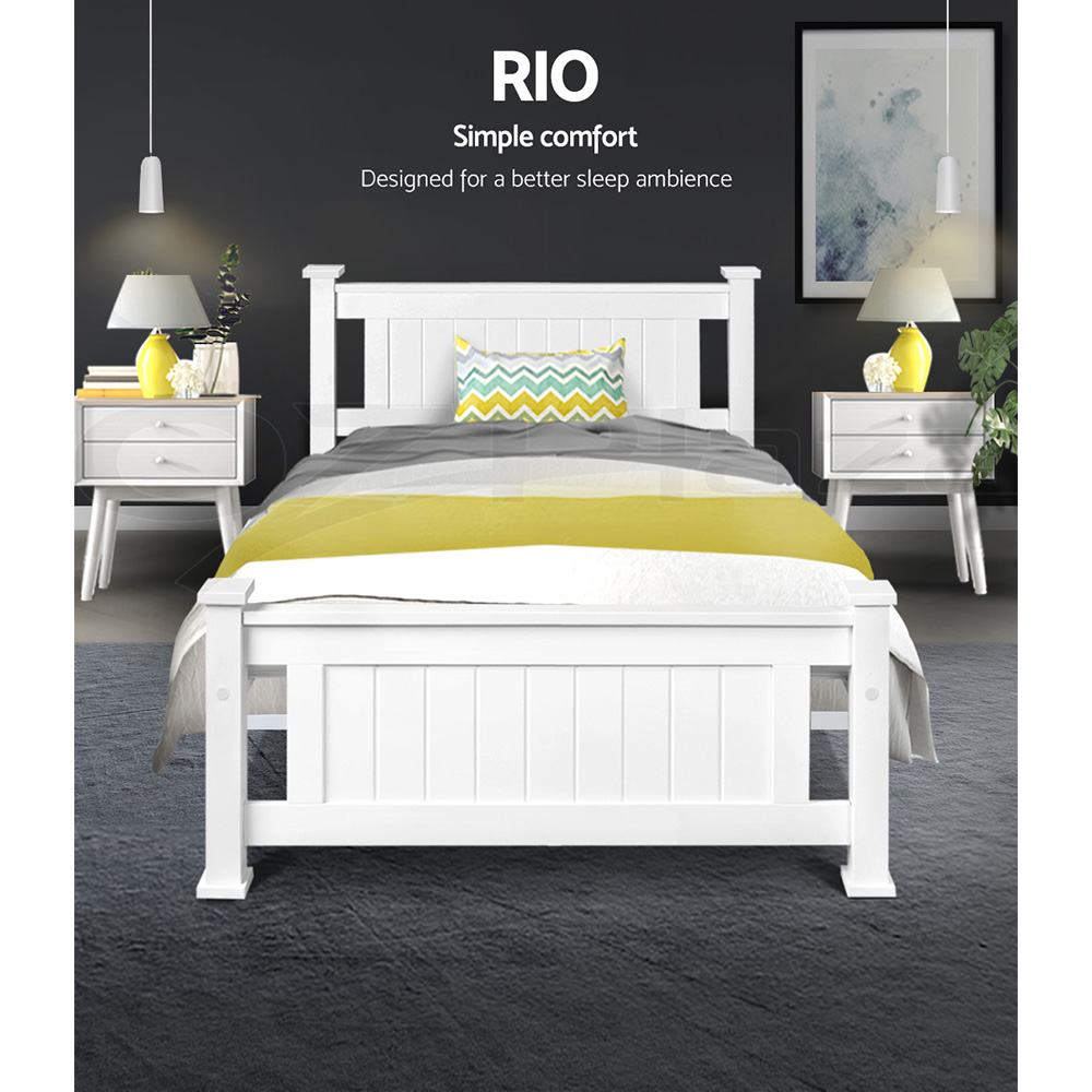 Artiss Bed Frame Queen Double King Single Size Wooden Timber Mattress Base - Picture 57 of 66