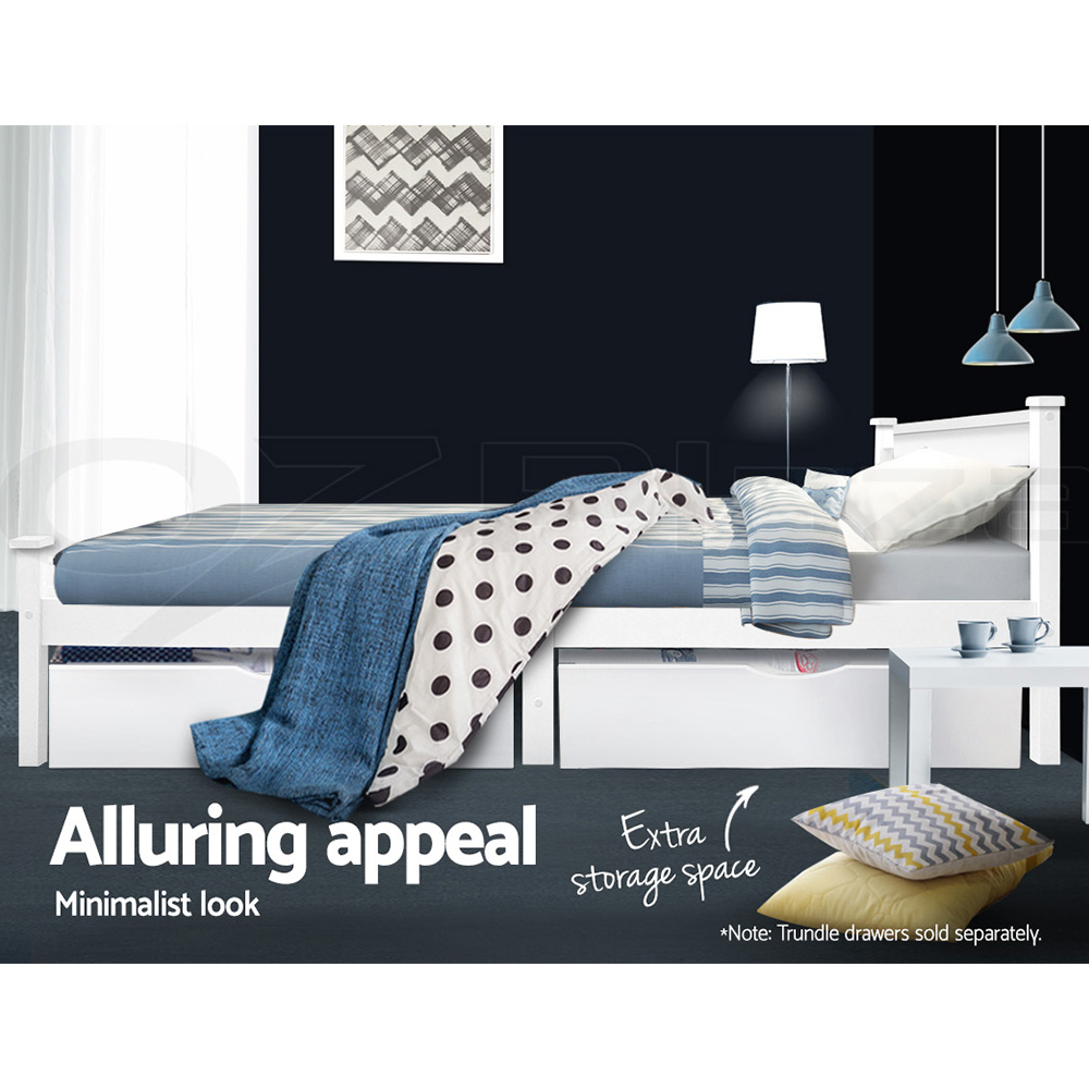 Artiss Bed Frame Queen Double King Single Size Wooden Timber Mattress Base - Picture 62 of 66