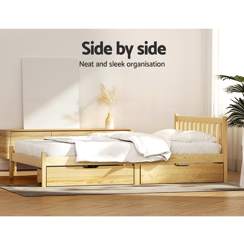 Artiss Bed Frame Wooden Queen Double King Single Full Size Timber Base SOFIE - Picture 18 of 62