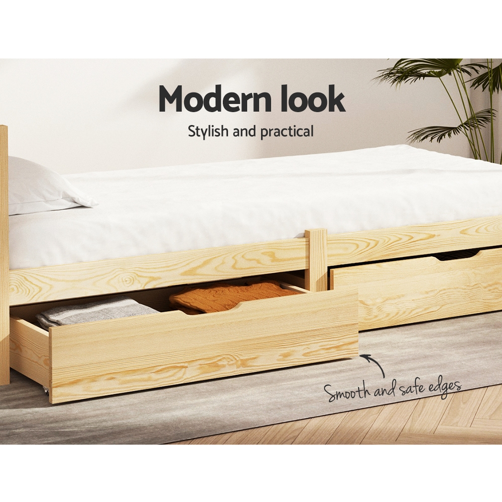 Artiss Bed Frame Wooden Queen Double King Single Full Size Timber Base SOFIE - Picture 20 of 62