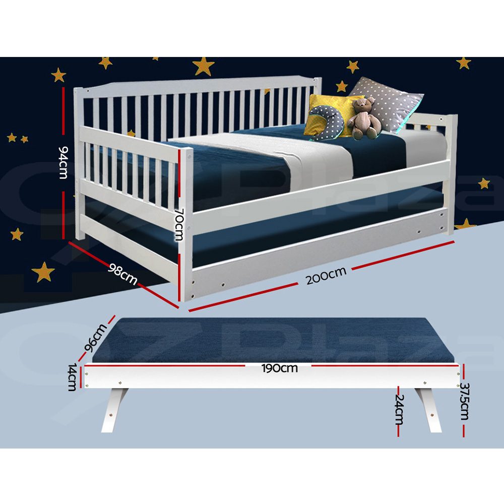 Artiss Bed Frame Wooden Bed Single Double Queen Size Trundle Sofa Daybed Base eBay