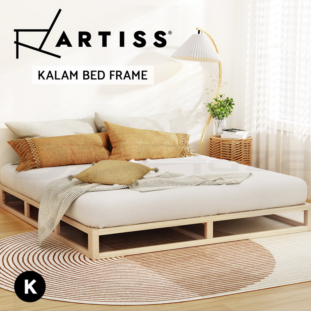 Artiss Bed Frame Queen King Size Wooden Bed Base KALAM - Picture 11 of 12