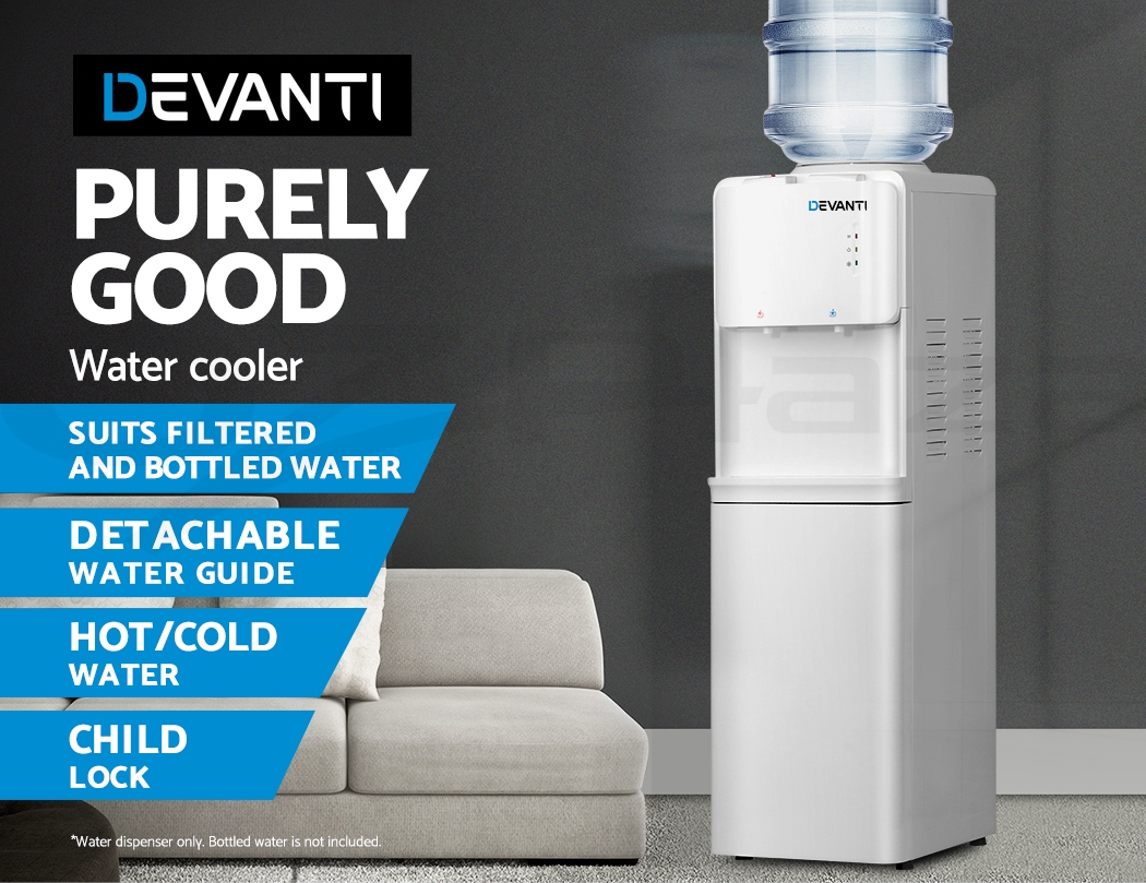 Devanti Water Cooler Dispenser Stand Hot Cold Tap Bottle Filter