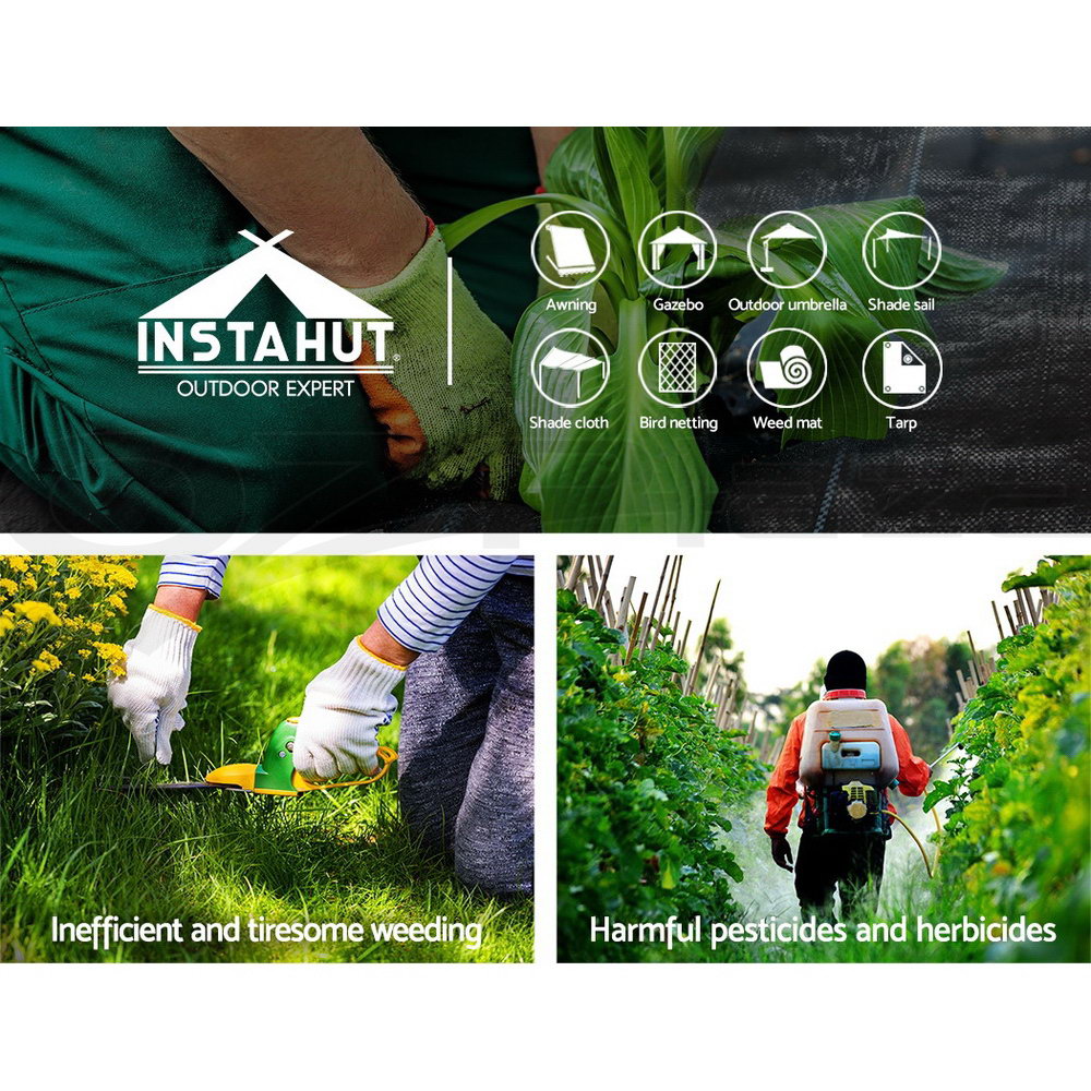 Instahut 0.915m Weed Mat Control Weedmat Woven Fabric Gardening Plant 50/100/200 - Picture 13 of 44