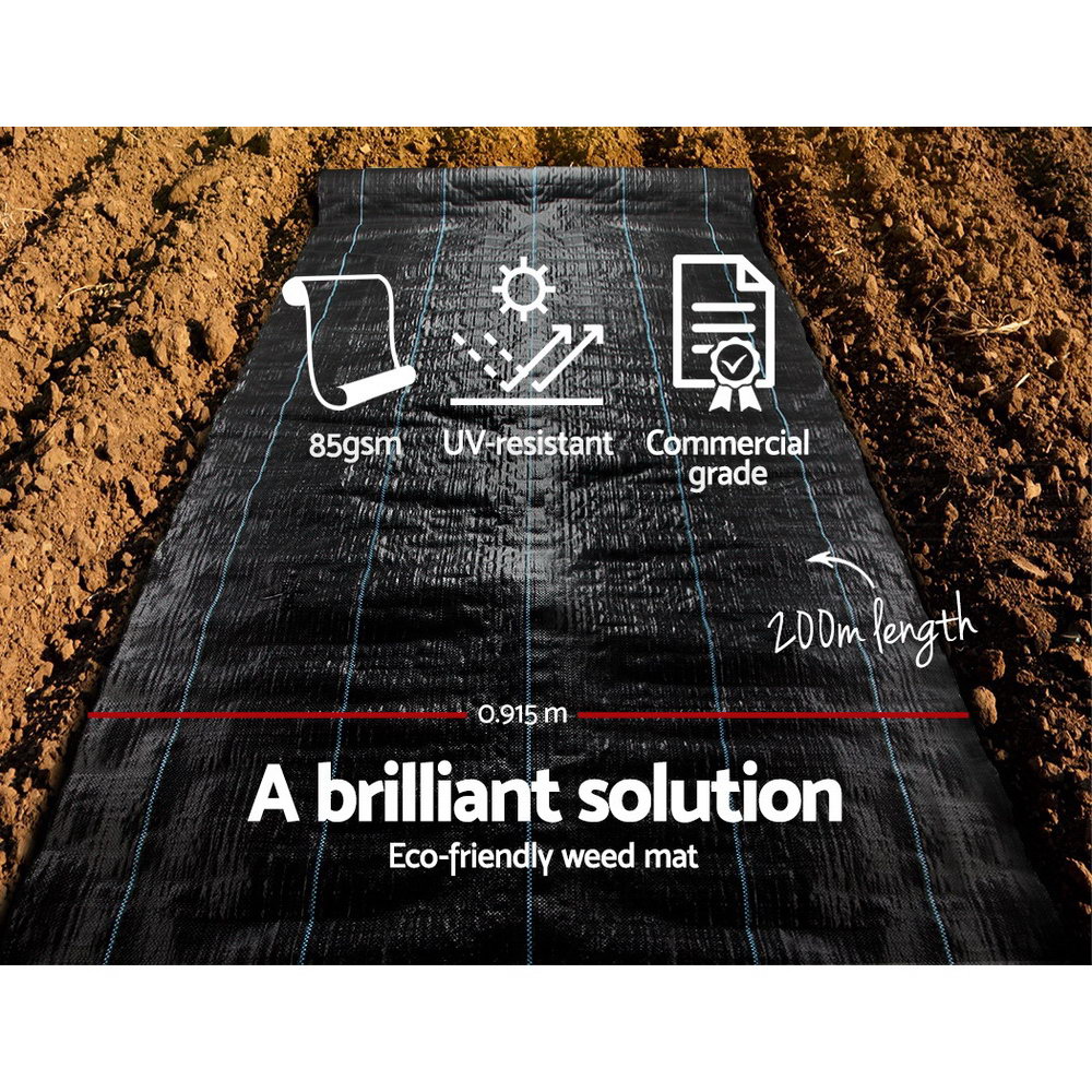 Instahut 0.915m Weed Mat Control Weedmat Woven Fabric Gardening Plant 50/100/200 - Picture 14 of 44