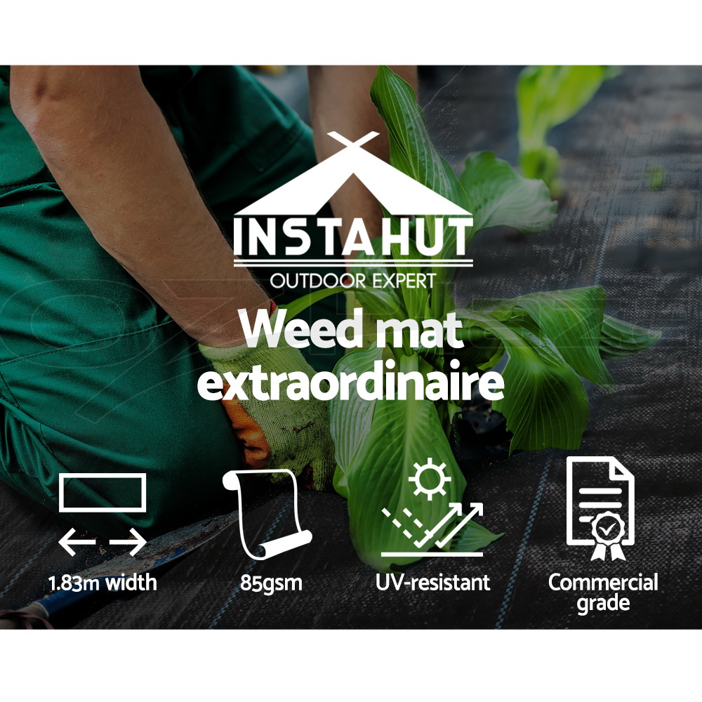 Instahut Weedmat Weed Control Mat Matting Woven Fabric Plant PE 20200m