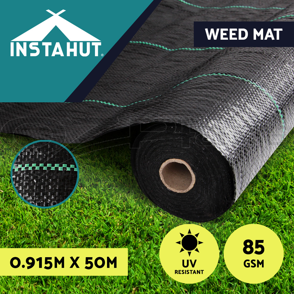 Instahut 0.915m Weed Mat Control Weedmat Woven Fabric Gardening Plant 50/100/200 - Picture 34 of 44