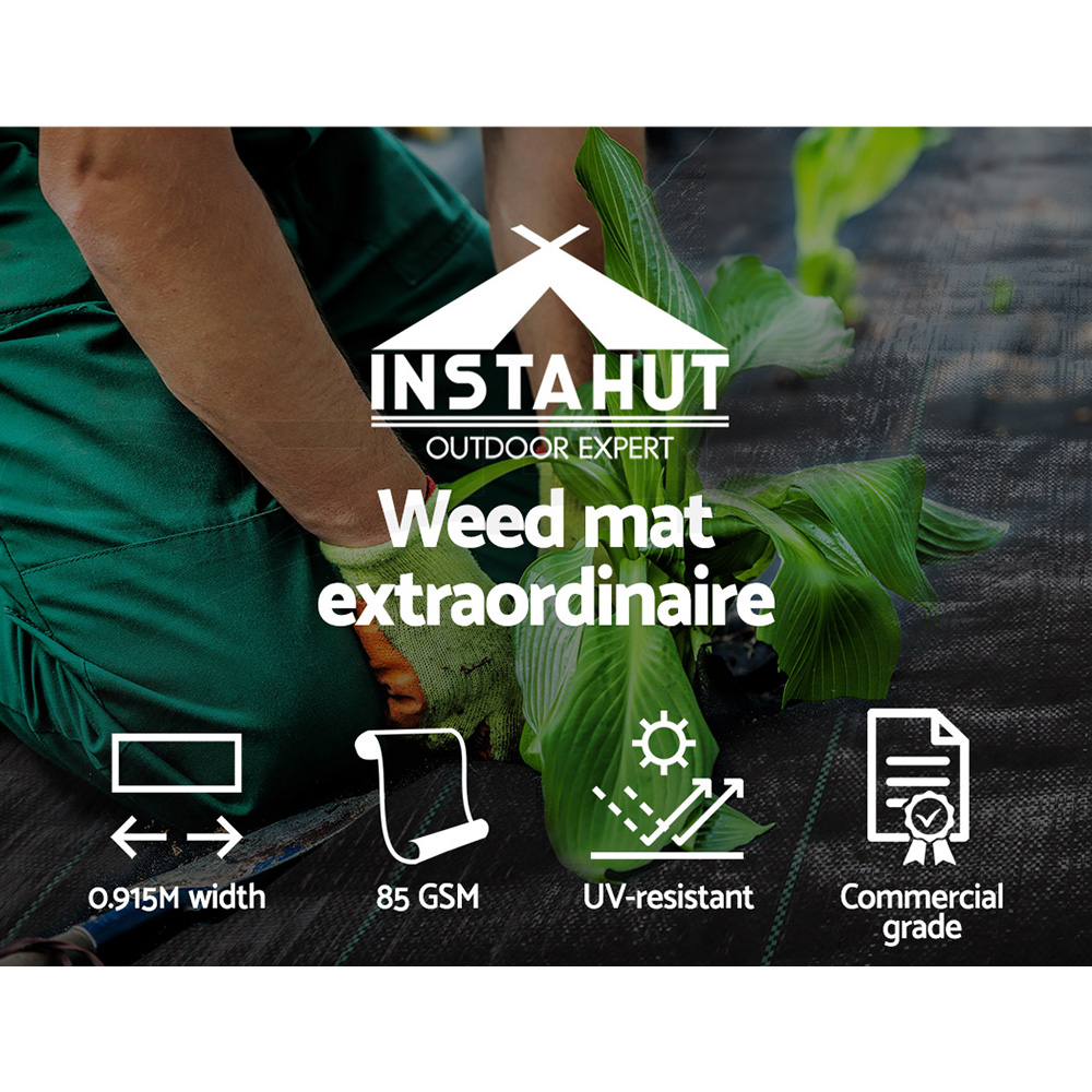 Instahut 0.915m Weed Mat Control Weedmat Woven Fabric Gardening Plant 50/100/200 - Picture 35 of 44