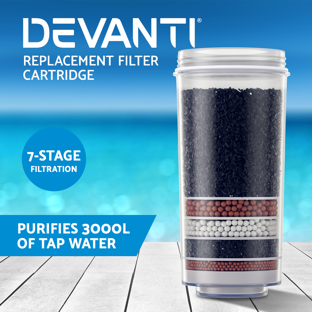 Devanti Water Cooler Filter Purifier System Ceramic Carbon Mineral Cartridge - Picture 8 of 25