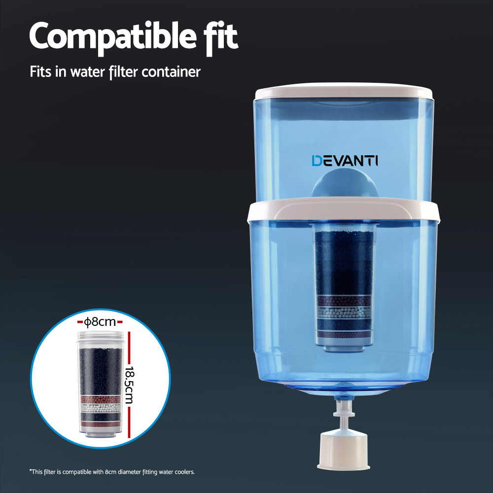 Devanti Water Cooler Filter Purifier System Ceramic Carbon Mineral Cartridge - Picture 10 of 25
