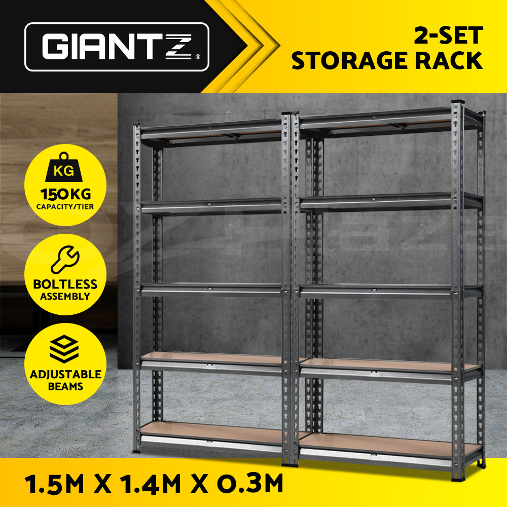 Giantz Garage Shelving 1.5/1.8/2/2.4M Warehouse Rack Racking Storage shelves - Picture 18 of 137