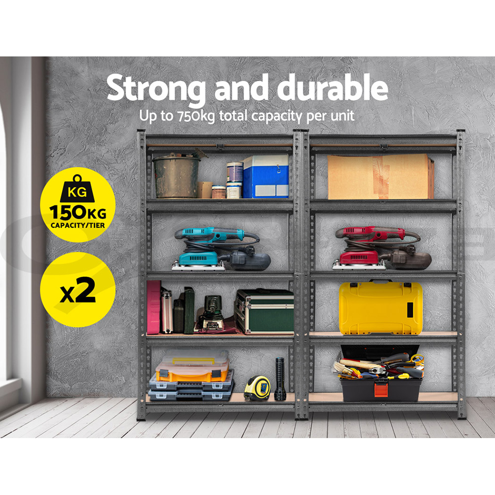 Giantz Garage Shelving 1.5/1.8/2/2.4M Warehouse Rack Racking Storage shelves - Picture 20 of 137
