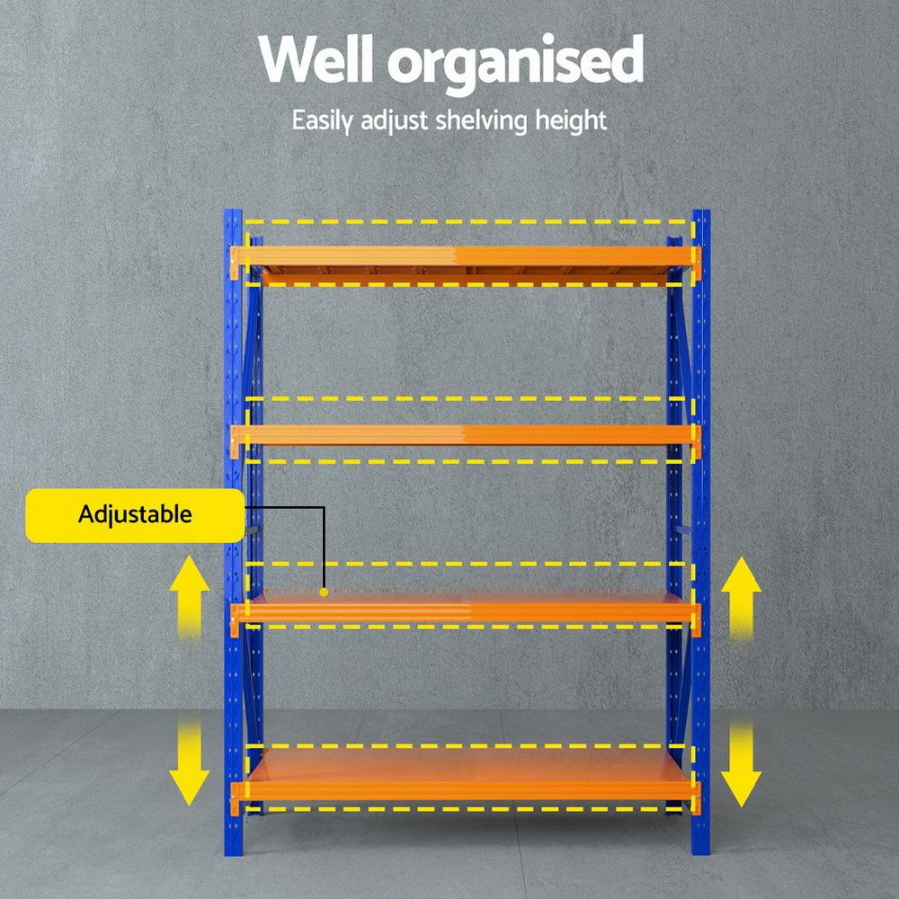 Giantz Garage Shelving 1.5/1.8/2/2.4M Warehouse Rack Racking Storage shelves - Picture 91 of 137
