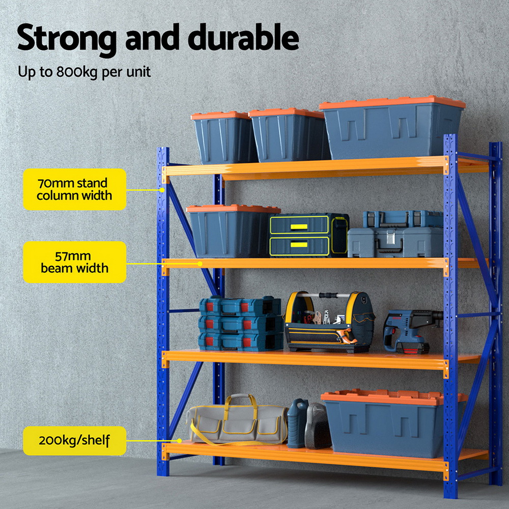 Giantz Garage Shelving 1.5/1.8/2/2.4M Warehouse Rack Racking Storage shelves - Picture 63 of 137