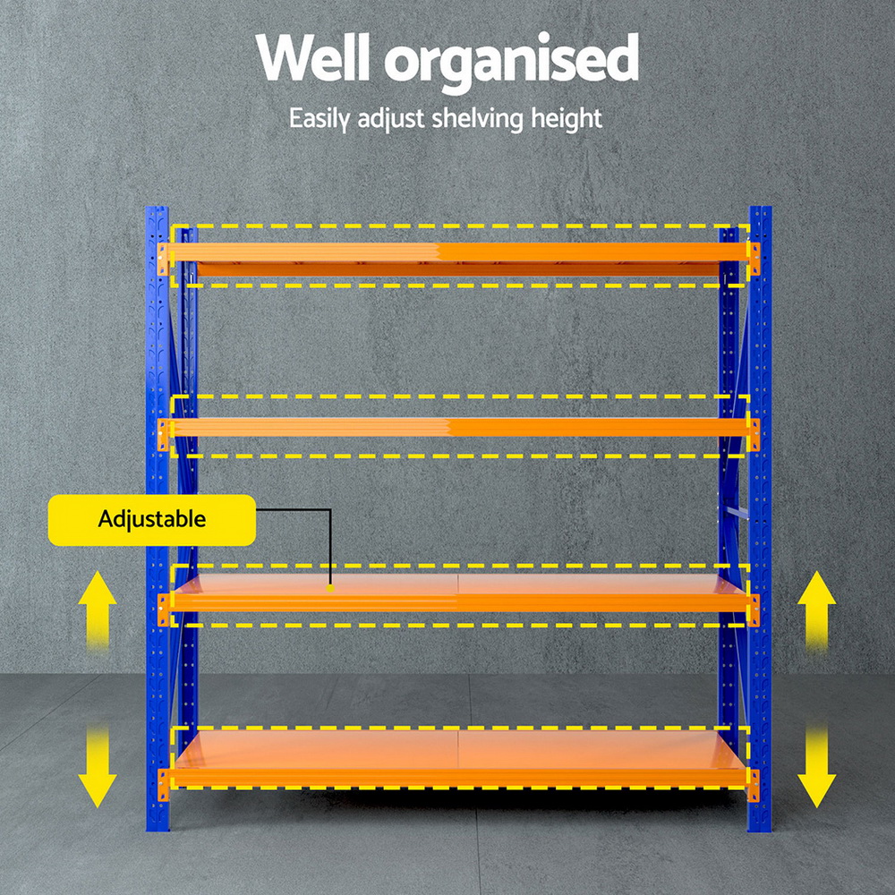 Giantz Garage Shelving 1.5/1.8/2/2.4M Warehouse Rack Racking Storage shelves - Picture 64 of 137