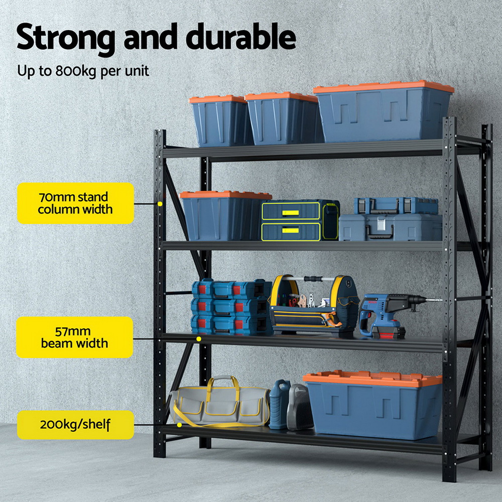 Giantz Garage Shelving 1.5/1.8/2/2.4M Warehouse Rack Racking Storage shelves - Picture 99 of 137