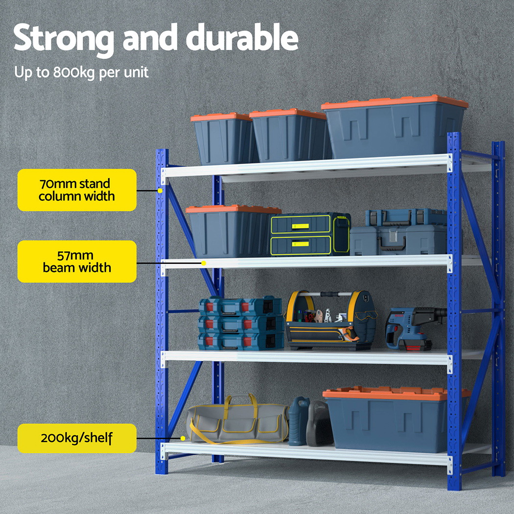 Giantz Garage Shelving 1.5/1.8/2/2.4M Warehouse Rack Racking Storage shelves - Picture 118 of 137