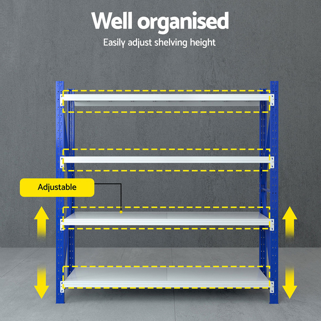 Giantz Garage Shelving 1.5/1.8/2/2.4M Warehouse Rack Racking Storage shelves - Picture 119 of 137