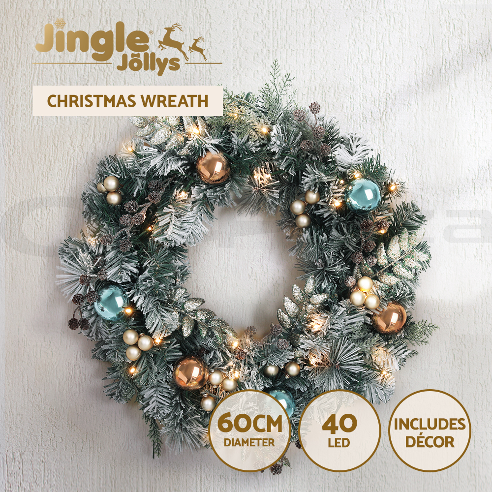Jingle Jollys Christmas Wreath Garland Xmas Ornaments Party Decorations - Picture 14 of 16