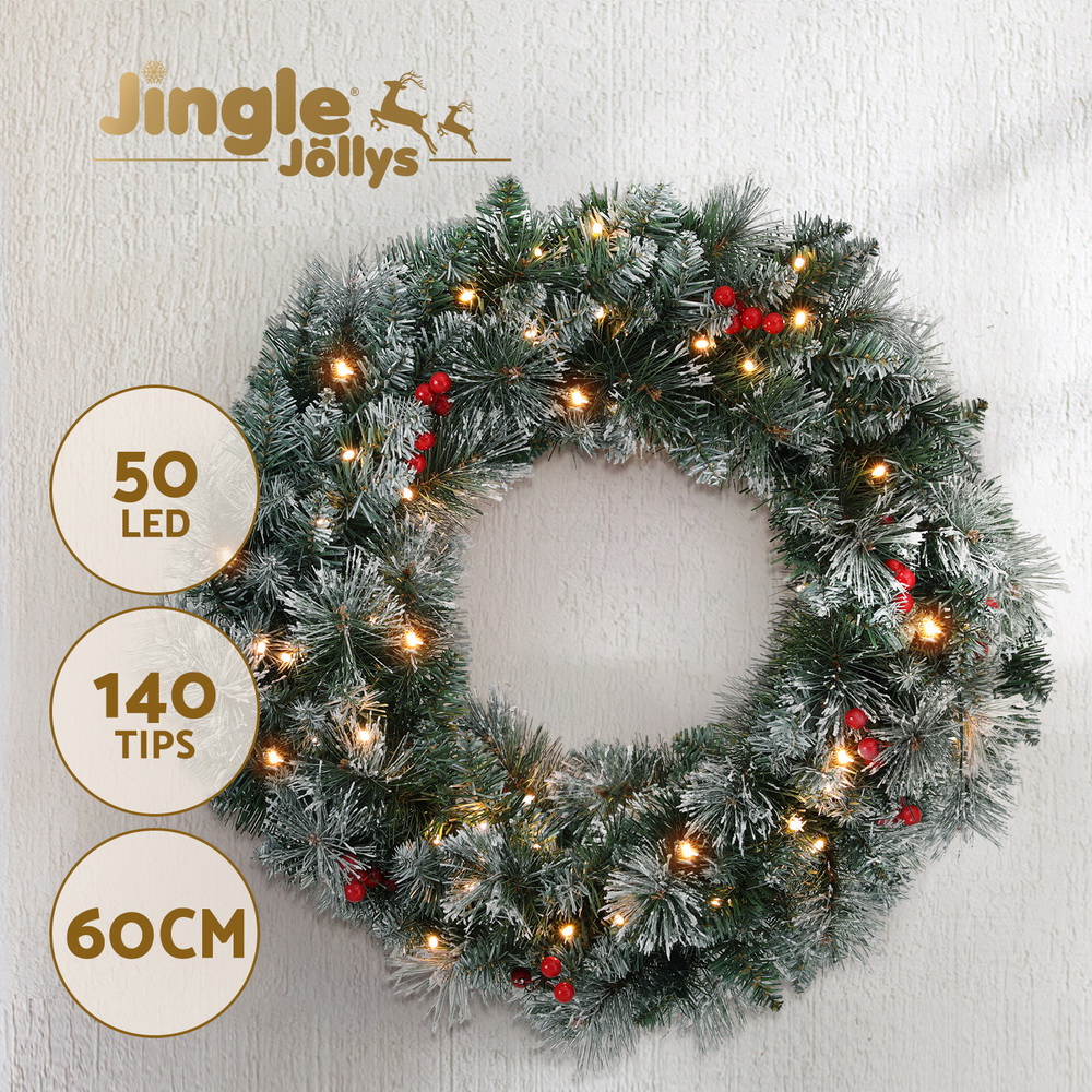 Jingle Jollys Christmas Wreath Garland Xmas Ornaments Party Decorations - Picture 13 of 16
