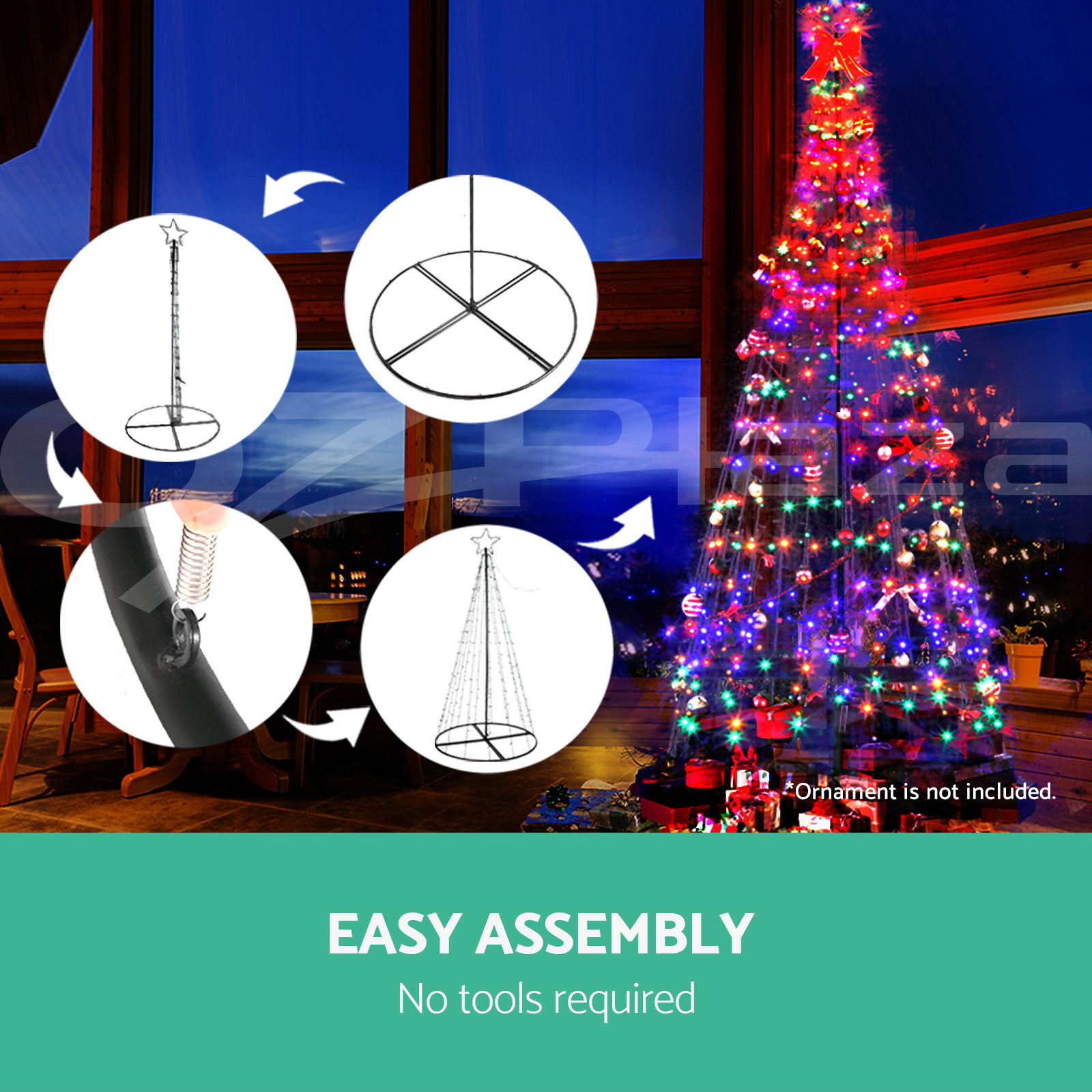 New 330pc LED 3m Giant Christmas Tree Flashing MultiColour Xmas Light