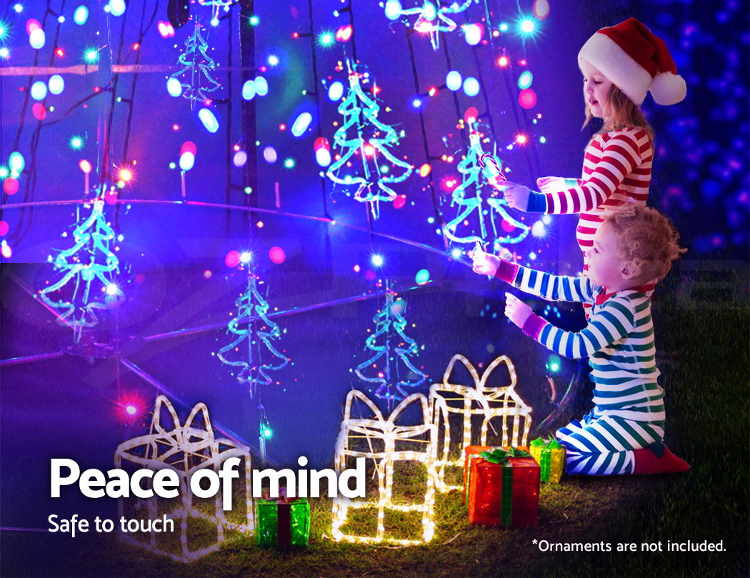 Jingle Jollys 5M LED Christmas Tree Lights 750pc LED Multi Colour Optic
