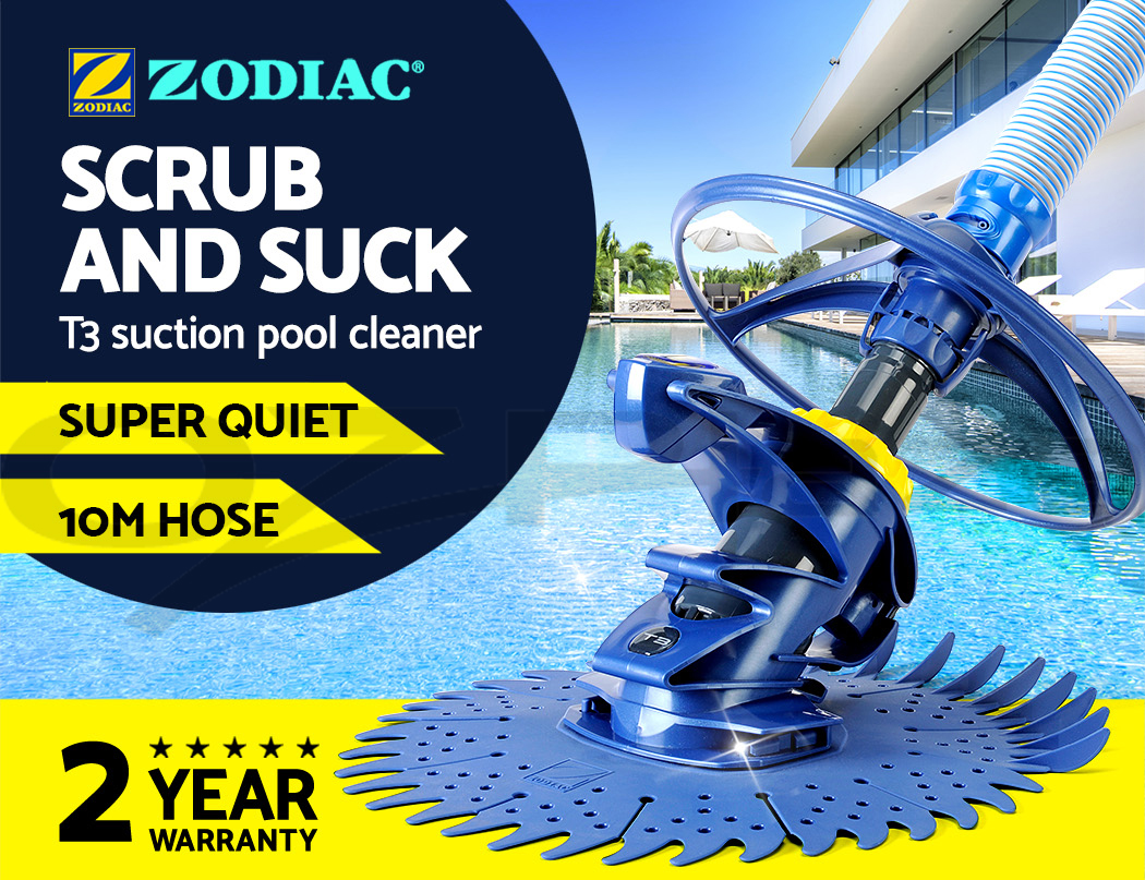 Zodiac T3 Vacuum Pool Cleaner Suction Swimming Automatic Barracuda 10m